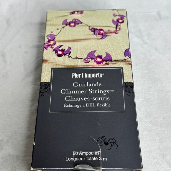 Pier 1 Imports Bat Glimmer Strings Flexible LED Lights 10ft 60 Lights Halloween - Picture 11 of 12